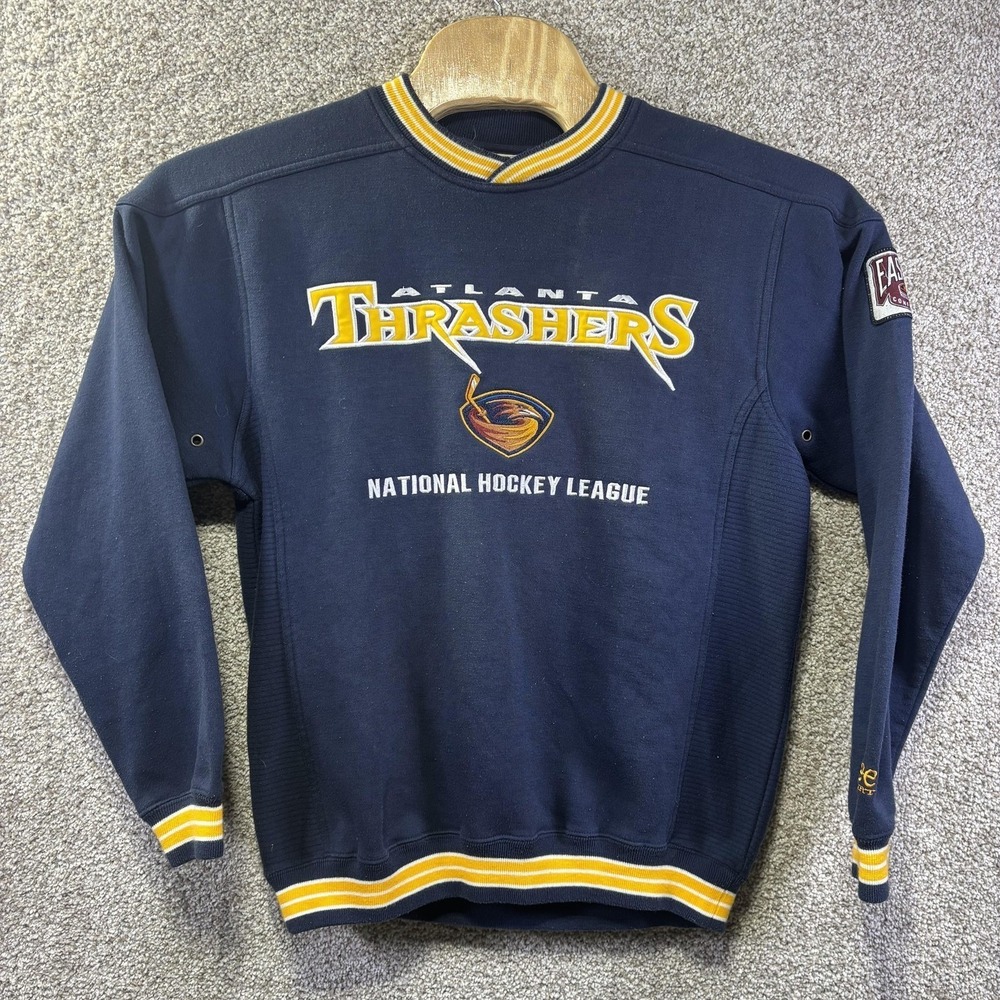 Vintage Atlanta Thrashers Sweatshirt Mens Medium Blue NHL Hockey Lee Sport - Picture 1 of 11